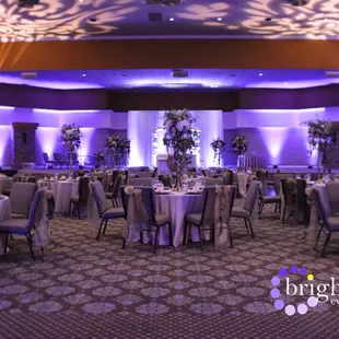Rocklin Event Center Deep Purple Uplighting Design Lighting | Brighten Up Event Lighting