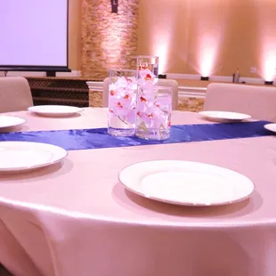 Rocklin Event Center Soft Pink Blush Wedding Uplighting Sacramento | Brighten Up Event Lighting