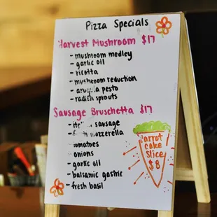 Specials menu