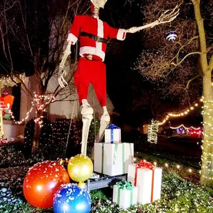 Skeleton Santa with glowing eyes?
