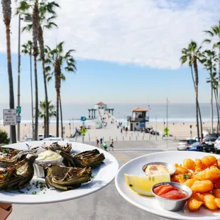 oysters and mussels, outside