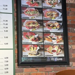 menu, sushi and sashimi