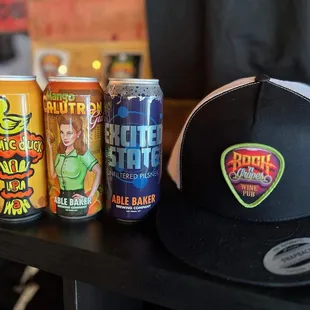 a variety of sodas and cans