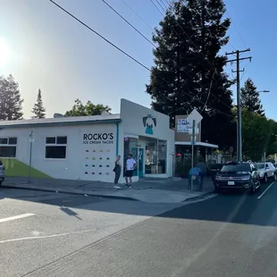  the outside of the building