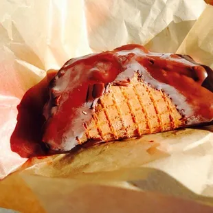 Salted caramel w/ dark chocolate dip $4 - not worth the price &amp; calories