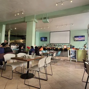 people sitting at tables