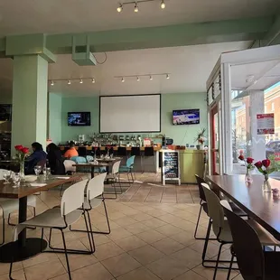 a view of the dining area