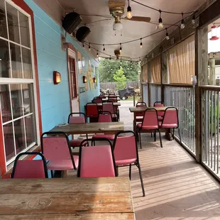 Cool porch to enjoy BBQ or coffee.