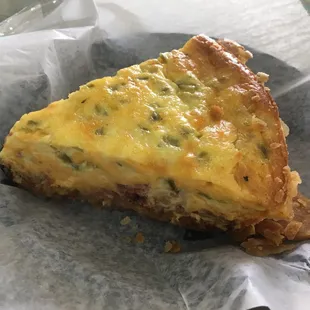 Bacon, cheddar, jalapeño quiche