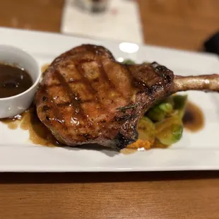 Pork Chop with brussel sprouts