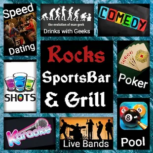 a collage of different sports bar and grill logos