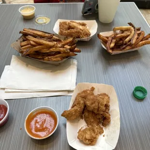 Tenders breading was falling off and fries were some how soggy yet burnt