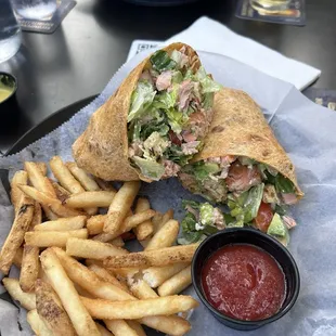 Salmon BLT wrap