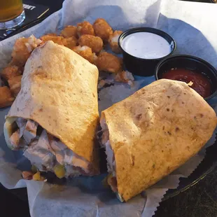 Santa Fe Wrap with tots and ranch - pretty good!