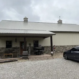 a car parked in front of the winery