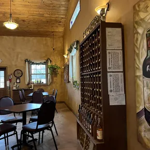 a wine tasting room