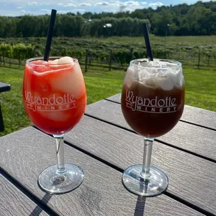 Raspberry Lemonade Slushee and Root Beer Float Slushie