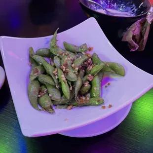 Spicy Garlic Edamame where off the chart yummy must try