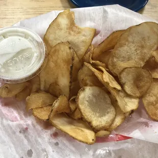 homemade chips and ranch