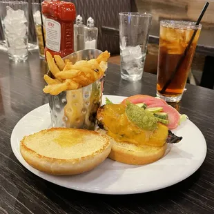 Grilled Pineapple Chicken Sandwich and fries