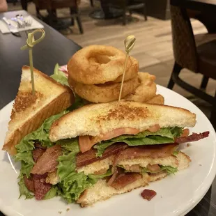 BLT and onion rings