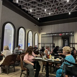 Ambiance, restaurant is not large.