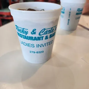 Small cup for bottle soda.