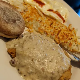 Chicken Fried Steak is real, not a frozen patty! The sausage gravy is the closest to mine I&apos;ve ever had!