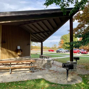 Covered picnic area with grills, outside the dog area.  #UpCloseSavor