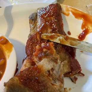 BBQ Pork Ribs and Baked Beans