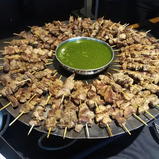 Beef Skewers with Chimichurri Sauce