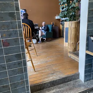 Part of the inside of the coffee shop