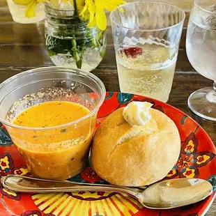 Tomato soup was out of this world good!