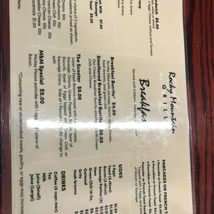 menu