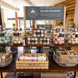 Bath products! Bath bombs, bath truffles, and more.
