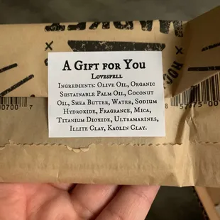 Free gift that came with my online order!