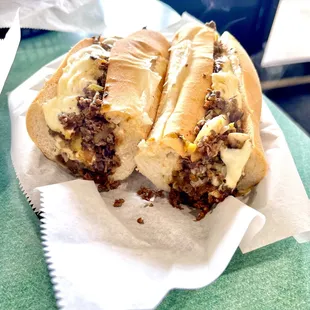 Philly Cheesesteak made with shaved ribeye steak