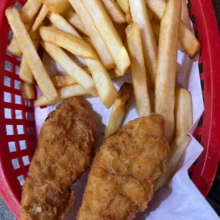 Chicken strips with french fries