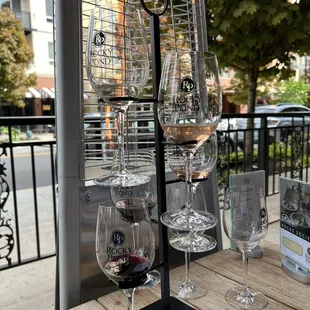 wine glasses on a table