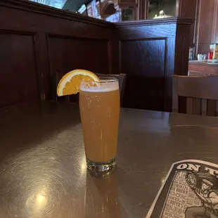 a glass of orange juice