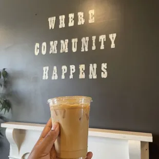Iced salted caramel latte