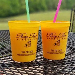 Peach  and the Strawberry-Mango slushies