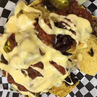 a plate of nachos