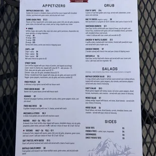 Food menu