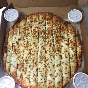 Cheese sticks are the best with special blend of seasoning spices and a nice sweet sauce to dip them in.