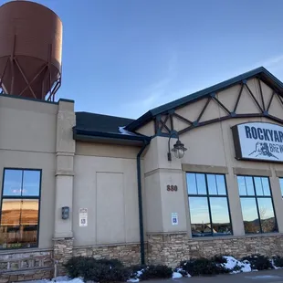 the front of the building