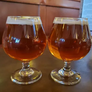 two glasses of beer