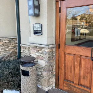 the entrance to the building