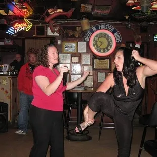 two women playing a game