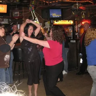 a group of people dancing